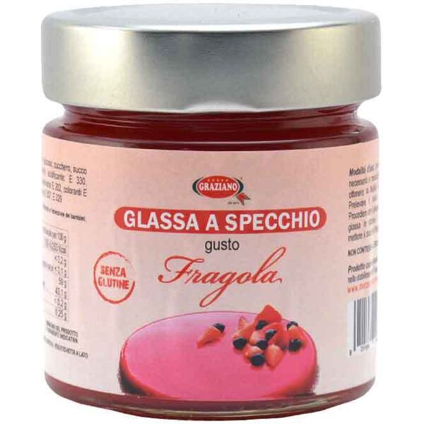 graziano glassa a specchio pronta all'uso gusto fragola 300 g senza glutine