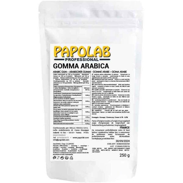 gomma arabica vegetale in polvere 250g papolab