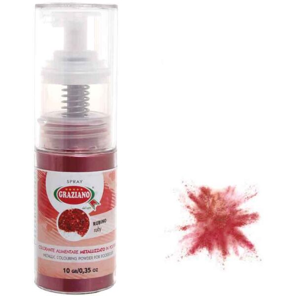 graziano colorante in polvere per alimenti air pump spray glitter rubino