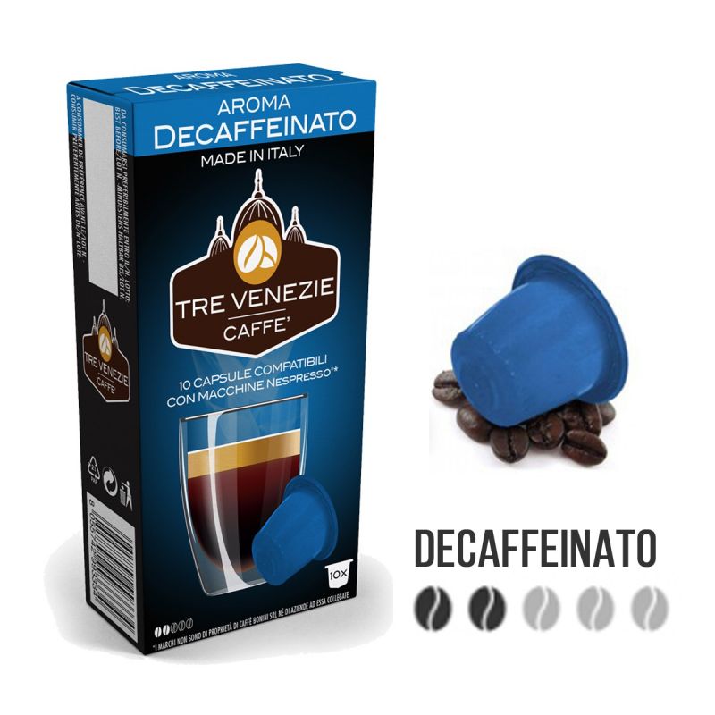 Caffè Tre Venezie 100 Capsule Caffè Decaffeinato Tre Venezie - Compatibili Nespresso