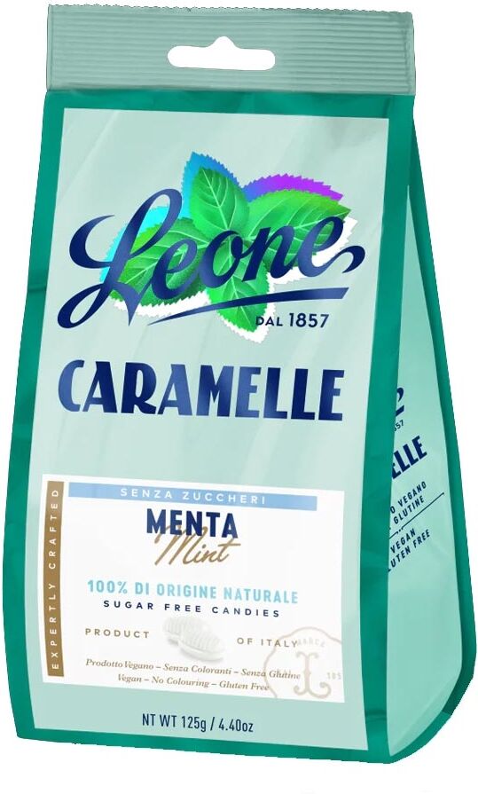 Pastiglie Leone Caramelle Menta senza zucchero, 125g