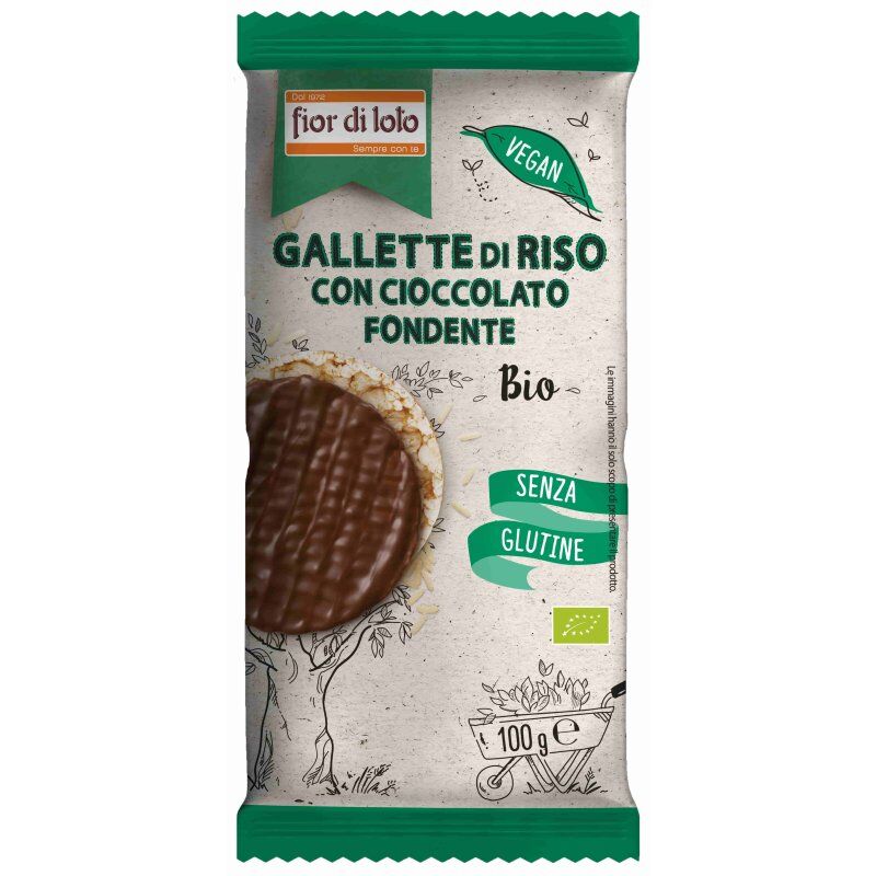 Biotobio Srl Gallette Di Riso Con cioccolato Fondente Fior Di Loto 100g