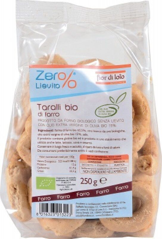 Biotobio Fior Di Loto Taralli Farro Con Olio Extravergine Bio 250g