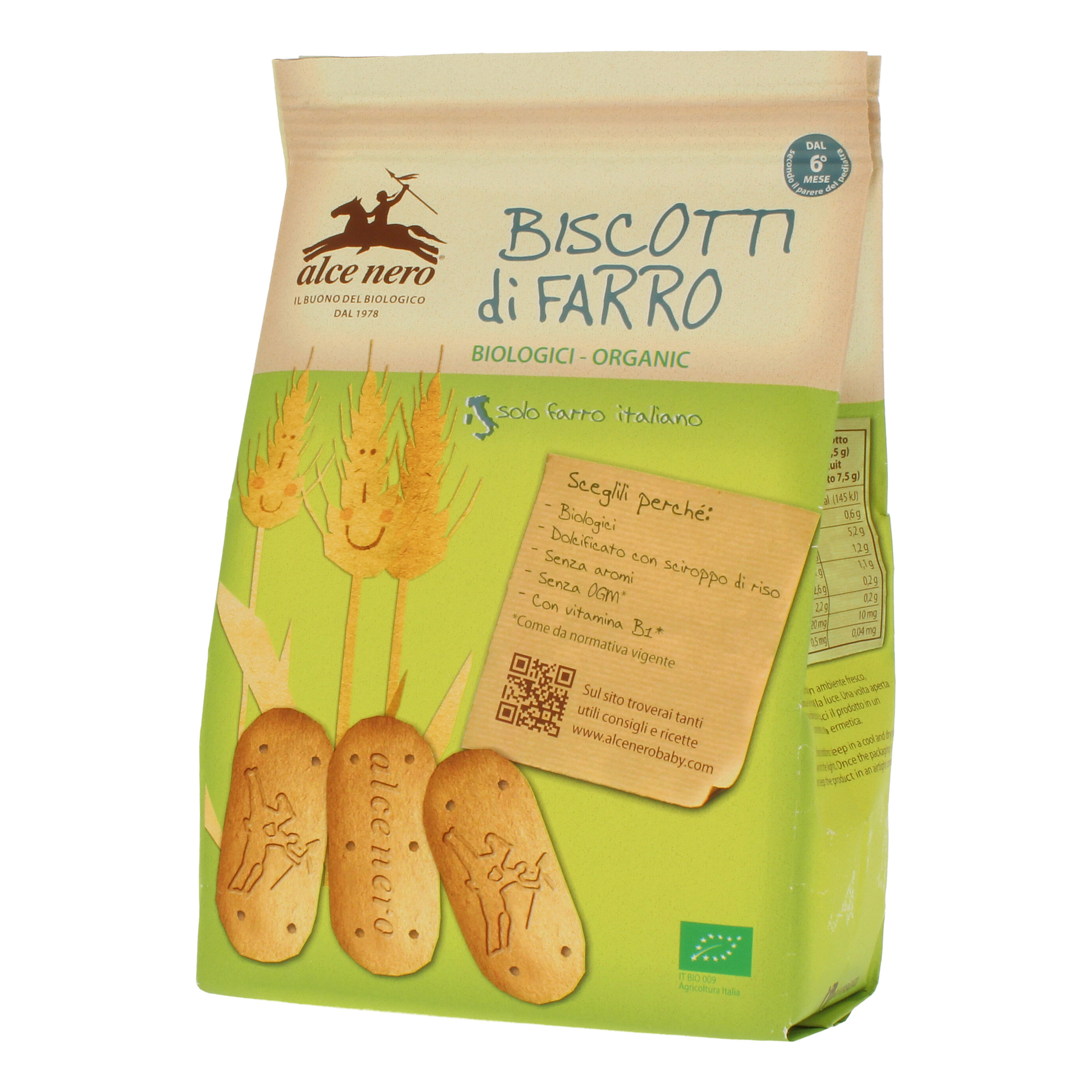 Alce Nero Spa Alce Biscotti Farro Baby Food Bio