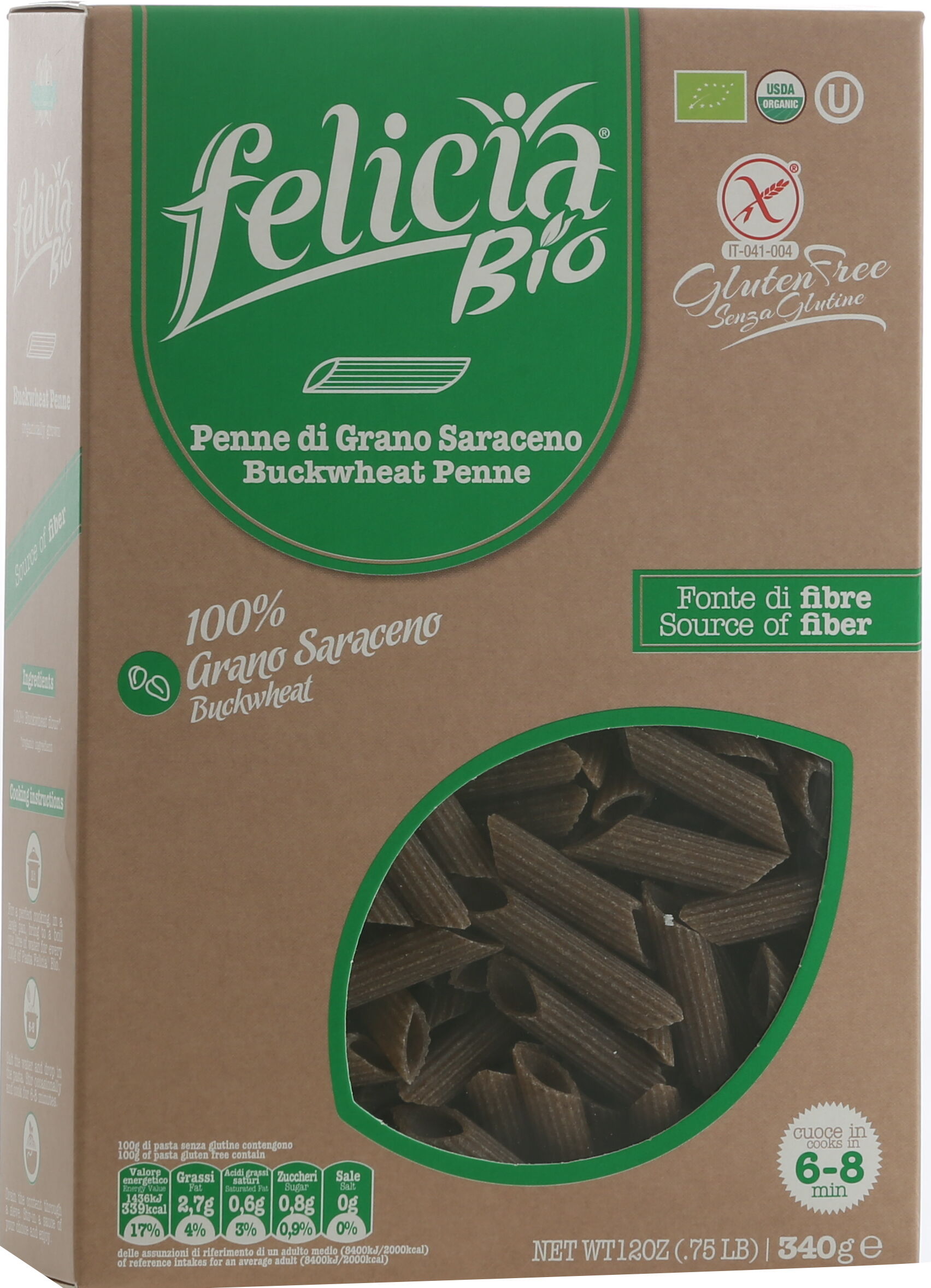 Andriani Spa Felicia Bio Saraceno Penne R.340g