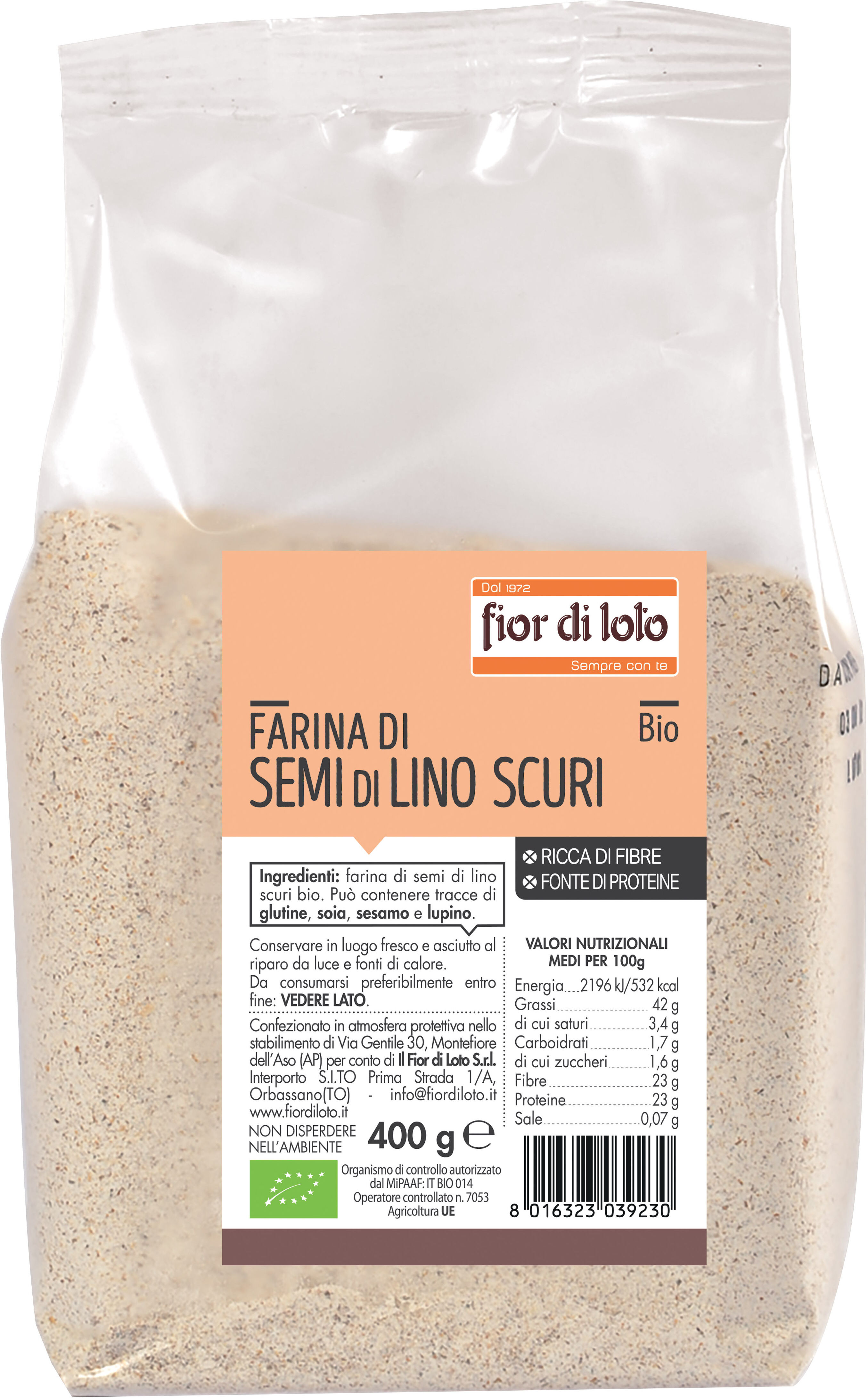 Biotobio Farina Di Semi Lino Scuri Bio