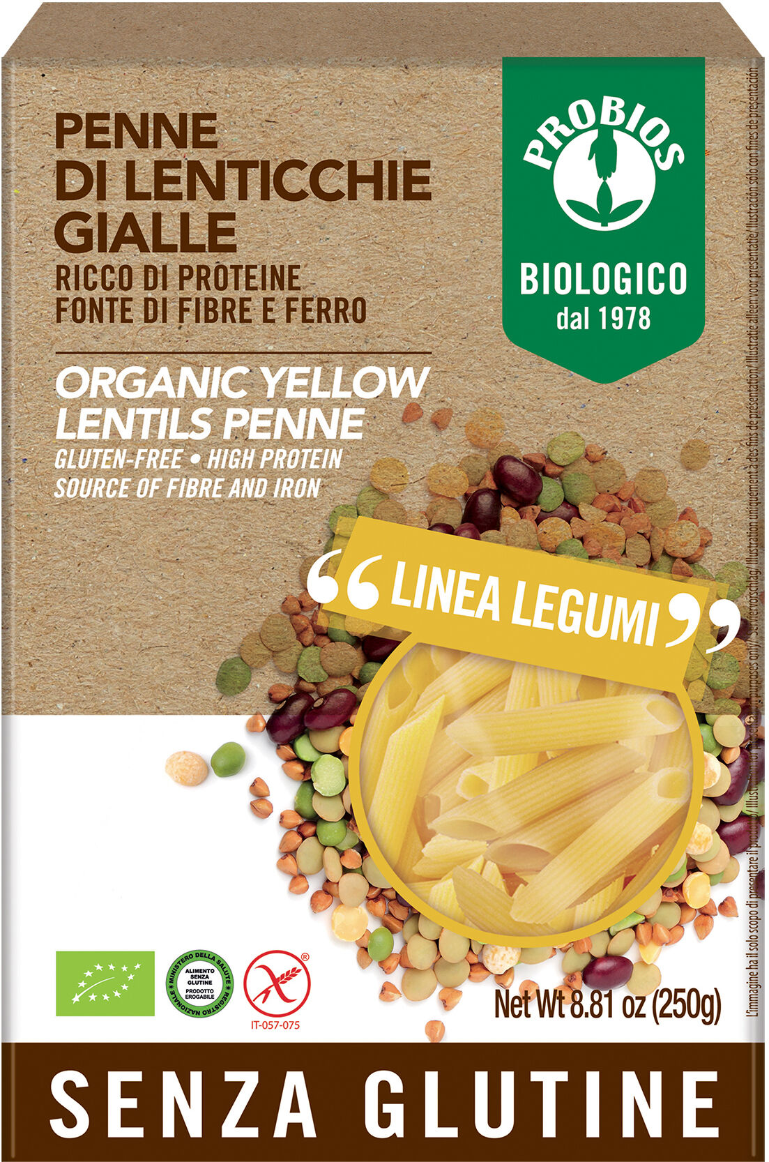 Probios Spa Societa' Benefit Probios Penne Lenticch Gi 250g