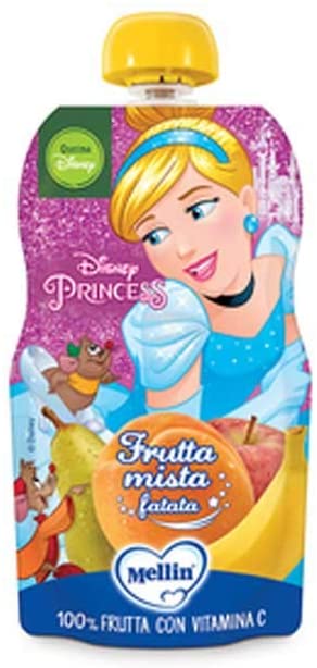 Mellin Spa Pouch Disney Principessa Frutta Mista 110 G