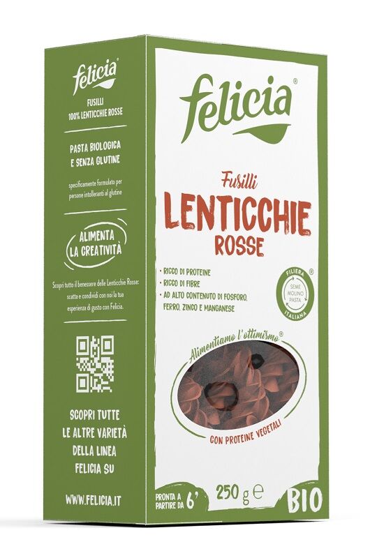 Molino Andriani Srl Felicia Bio Fusilli Di Lenticchie Rosse 250 G