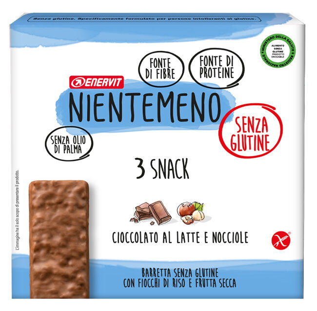 Enervit Spa Nientemeno Bar Cioccolato Al Latte Nocciole 3 X 33 G