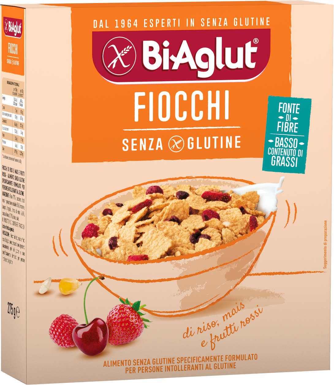 Biaglut Fiocchi di Riso Mais e Frutti Rossi 300 g