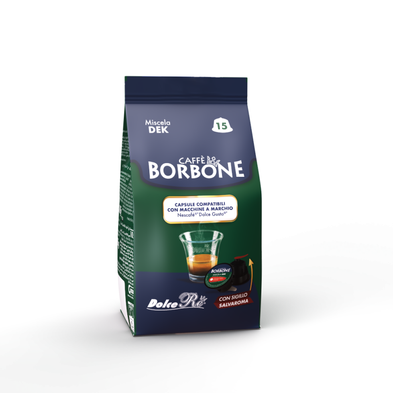 Caffè Borbone Miscela DEK Decaffeinato Dolce Gusto Capsule Dolce RE : Capsule Dg 360 Capsule