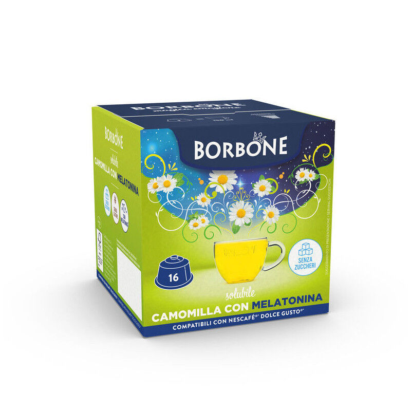 Caffè Borbone CAMOMILLA E MELATONINA Capsule Compatibili Dolce Gusto : Confezione da Capsule 16 Capsule