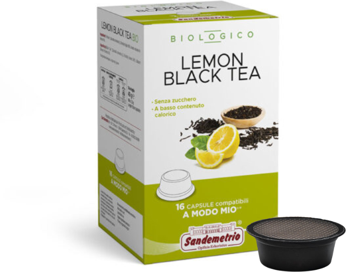 Sandemetrio LEMON BLACK TEA Capsule Compatibili A Modo Mio : Capsule 16 Capsule