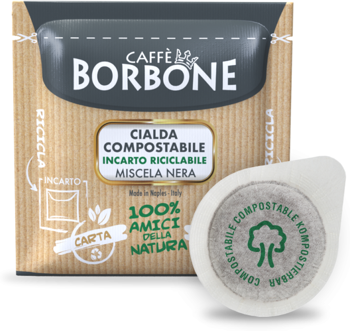 Caffè Borbone Miscela NERA Cialde ESE 44mm Compostabili : Cialde 4200 Cialde (2100 Cialde Borbone NERA + 2100 Cialde Reggia Napoletano)