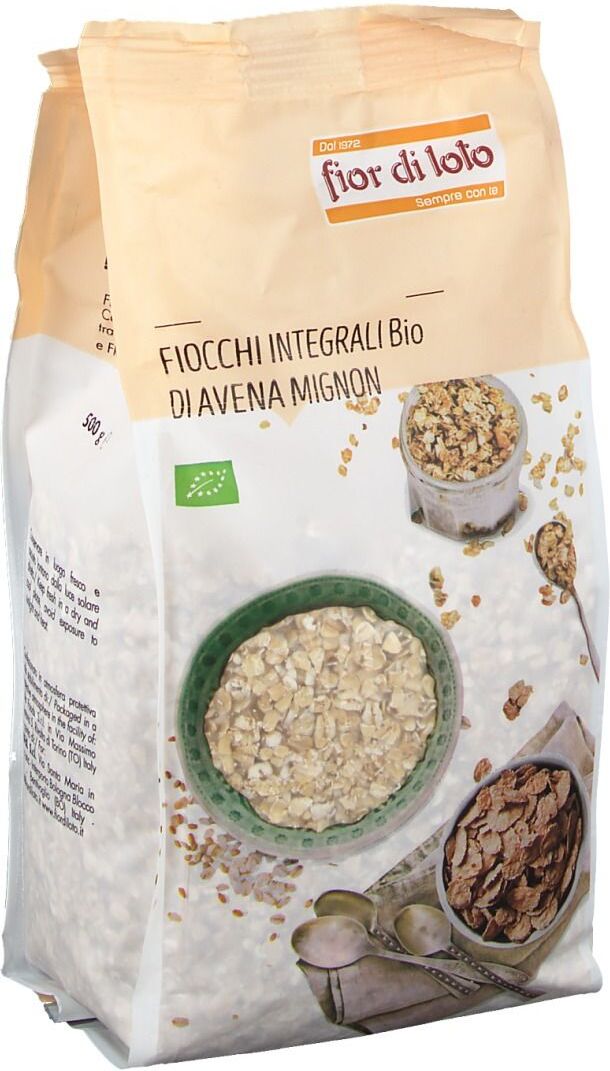 Biotobio Srl Fior di loto Fiocchi Integrali Bio di Avena Mignon 500 g