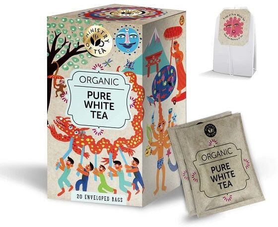 MINISTRY OF TEA Organic Pure White Tea Tè Bianco Puro 20 Filtri