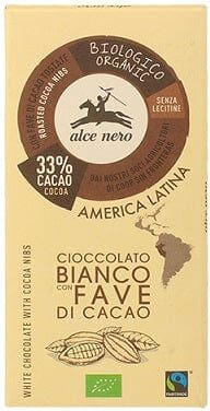 ALCE NERO Tavoletta Cioccolato Bianco Con Fave Di Cacao Bio 100 g