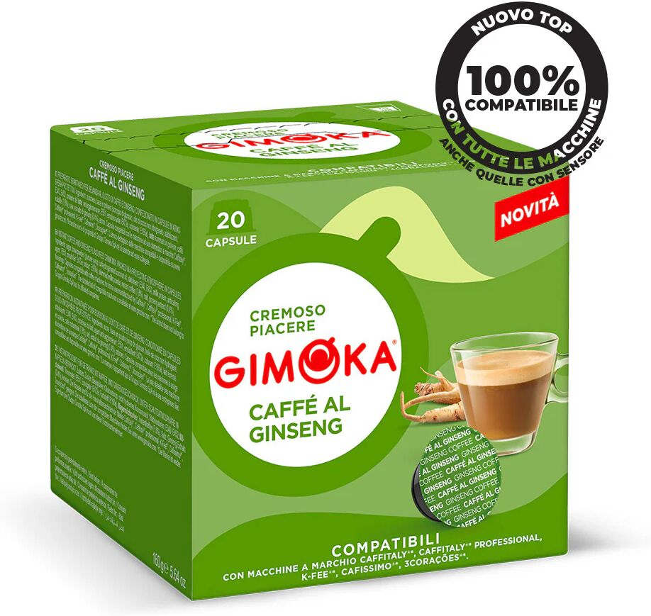 Gimoka 20 Capsule Caffè Al Ginseng compatibili con sistema Caffitaly