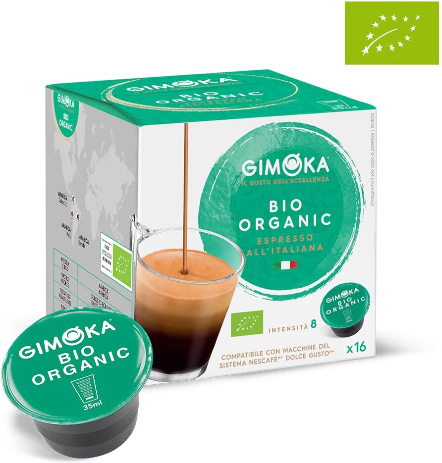 Gimoka 16 Capsule Bio Organic compatibili con sistema NESCAFÉ® Dolce Gusto®