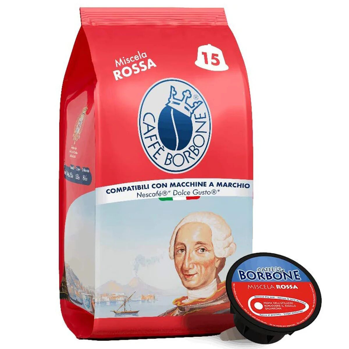 Caffè Borbone 90 Capsule Miscela Rossa compatibili con sistema NESCAFÉ® Dolce Gusto®