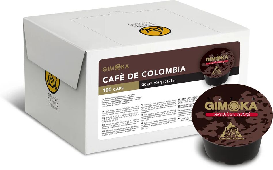 Gimoka 100 Capsule Cafè De Colombia compatibili con sistema Lavazza Blue, Lavazza In Black