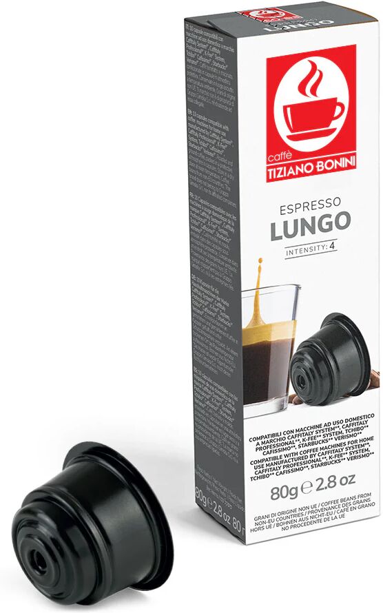 Caffè Bonini 80 Capsule Lungo compatibili con sistema Caffitaly, Caffitaly Professional, Cafissimo, K-Fee System, Verismo by Starbucks