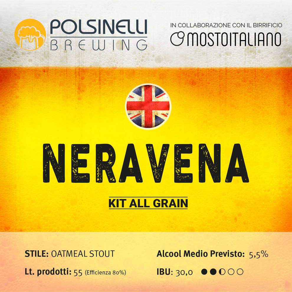 Polsinelli Kit all grain Neravena per 55 L – Oatmeal Stout