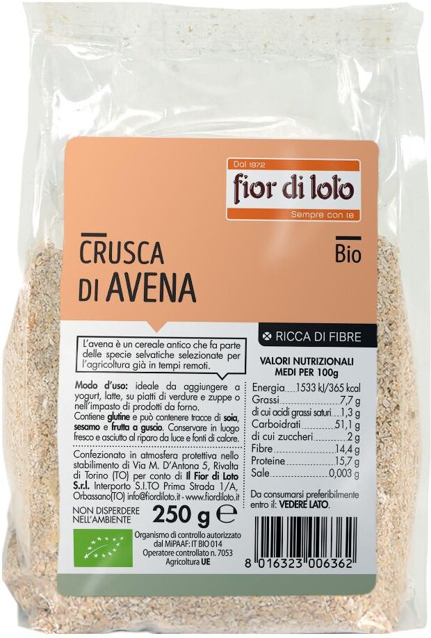 Biotobio Srl Crusca Avena Bio 250g Fdl