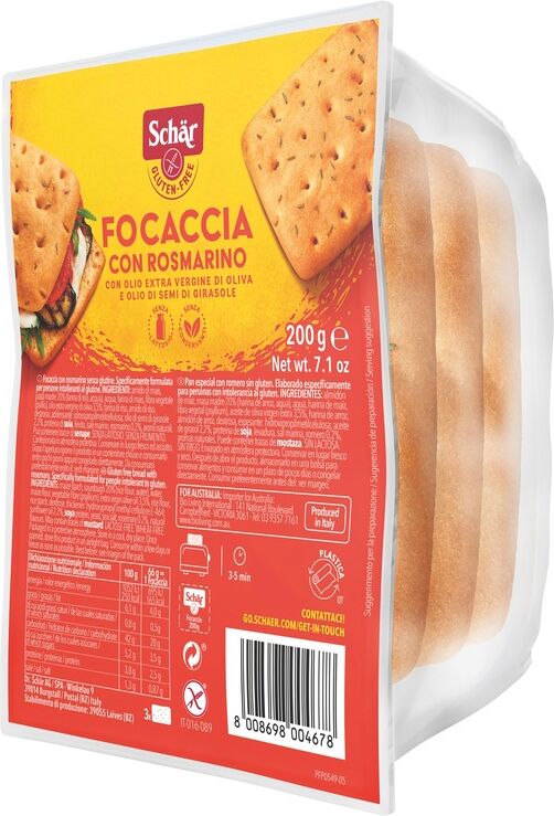 DR.SCHAR SpA SCHAR Focaccia Rosmarino 200g