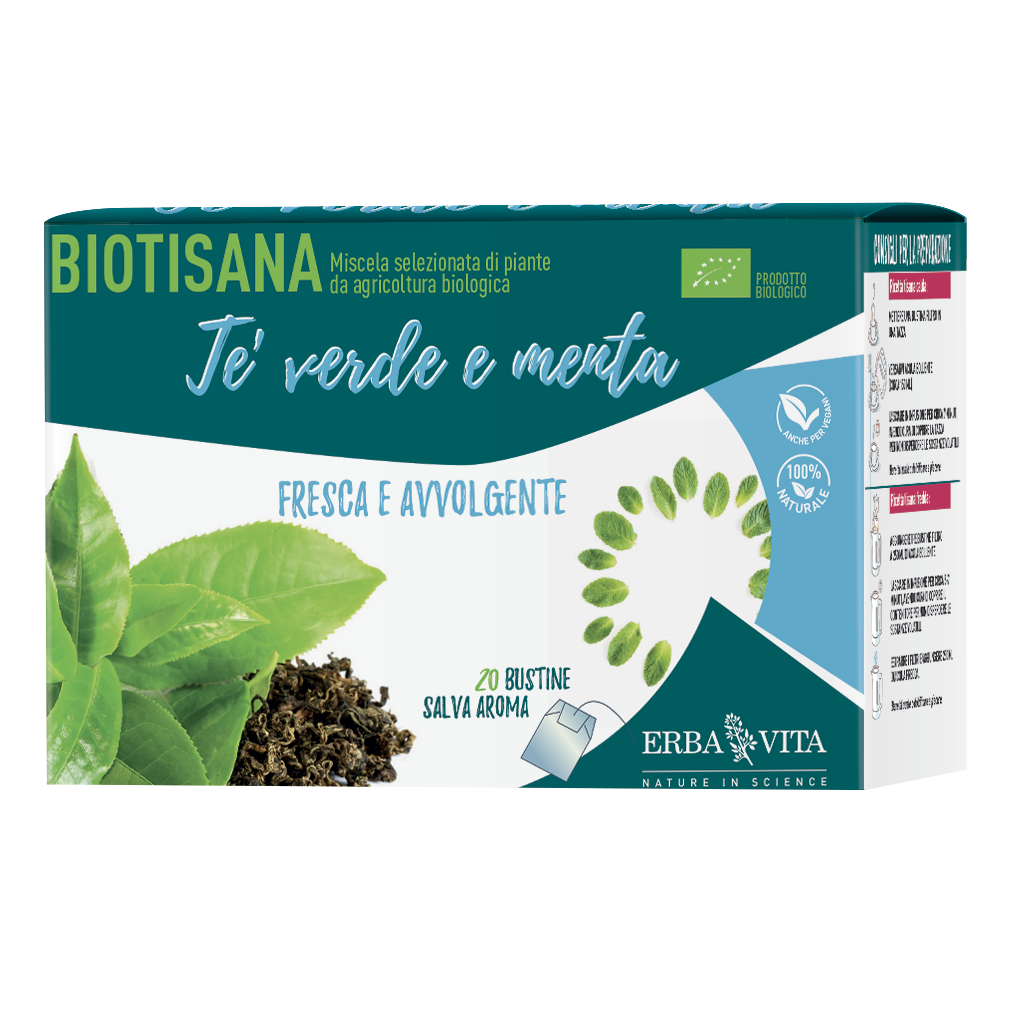 Erba Vita Biotisana Tè Verde E Menta 20 Bustine
