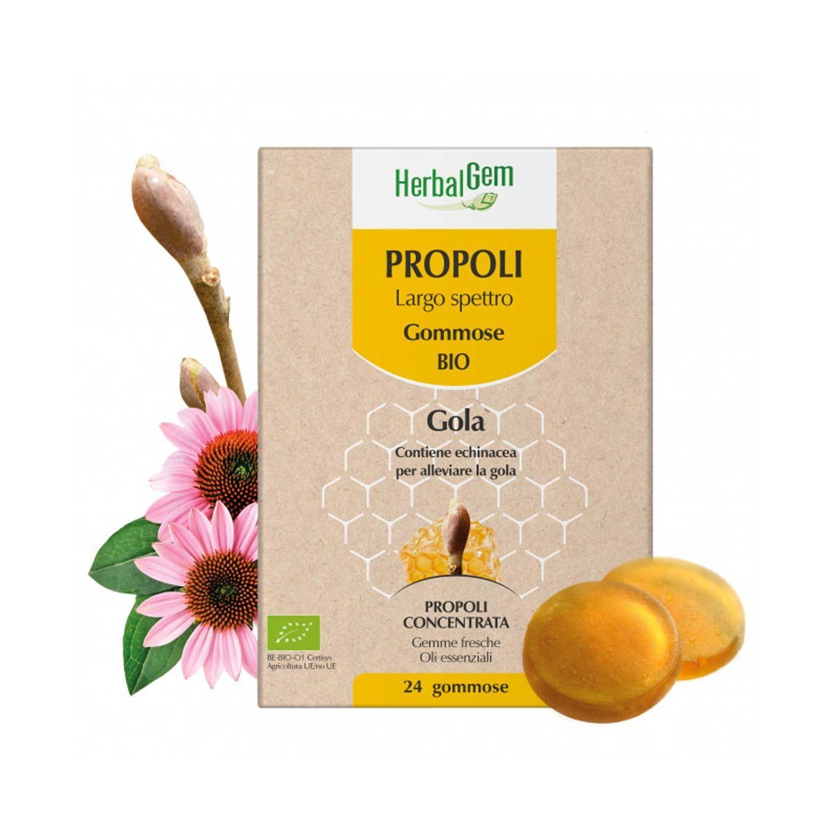 Herbalgem Bio Propoli Caramelle Gommose 24 Pezzi