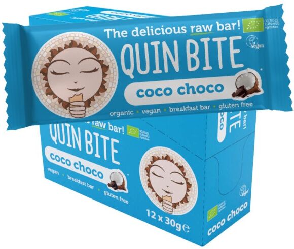 Quin Bite Barretta energetica crudista - cocco e cioccolato - bio - 12x30g