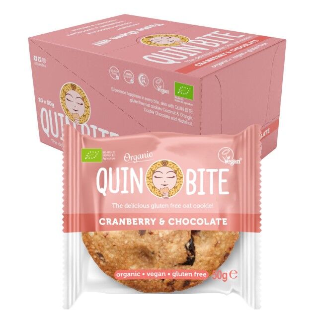Quin Bite Cookie - mirtilli &amp; cioccolato - bio - 10x50g