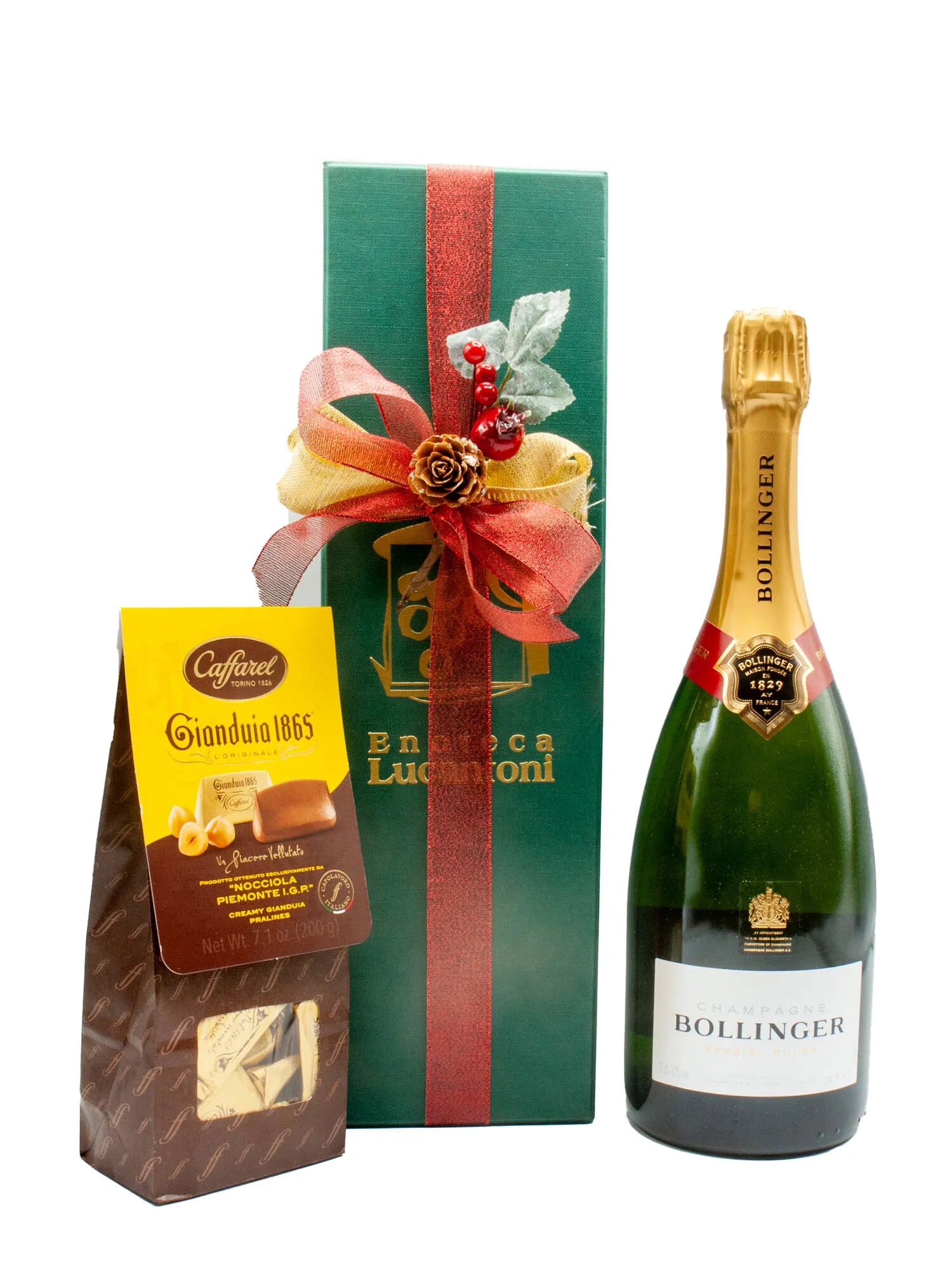 Confezione Regalo Singola Champagne Bollinger E Cioccolatini