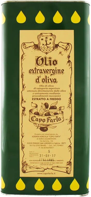 Capofarfa Frantoio Olio Extra Vergine Capo Farfa Latta 5 Litri