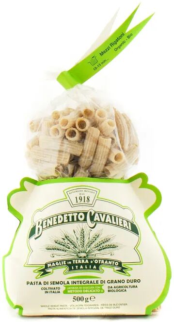 Pasta Benedetto Cavalieri Mezzi Rigatoni Integrali Bio Gr 500