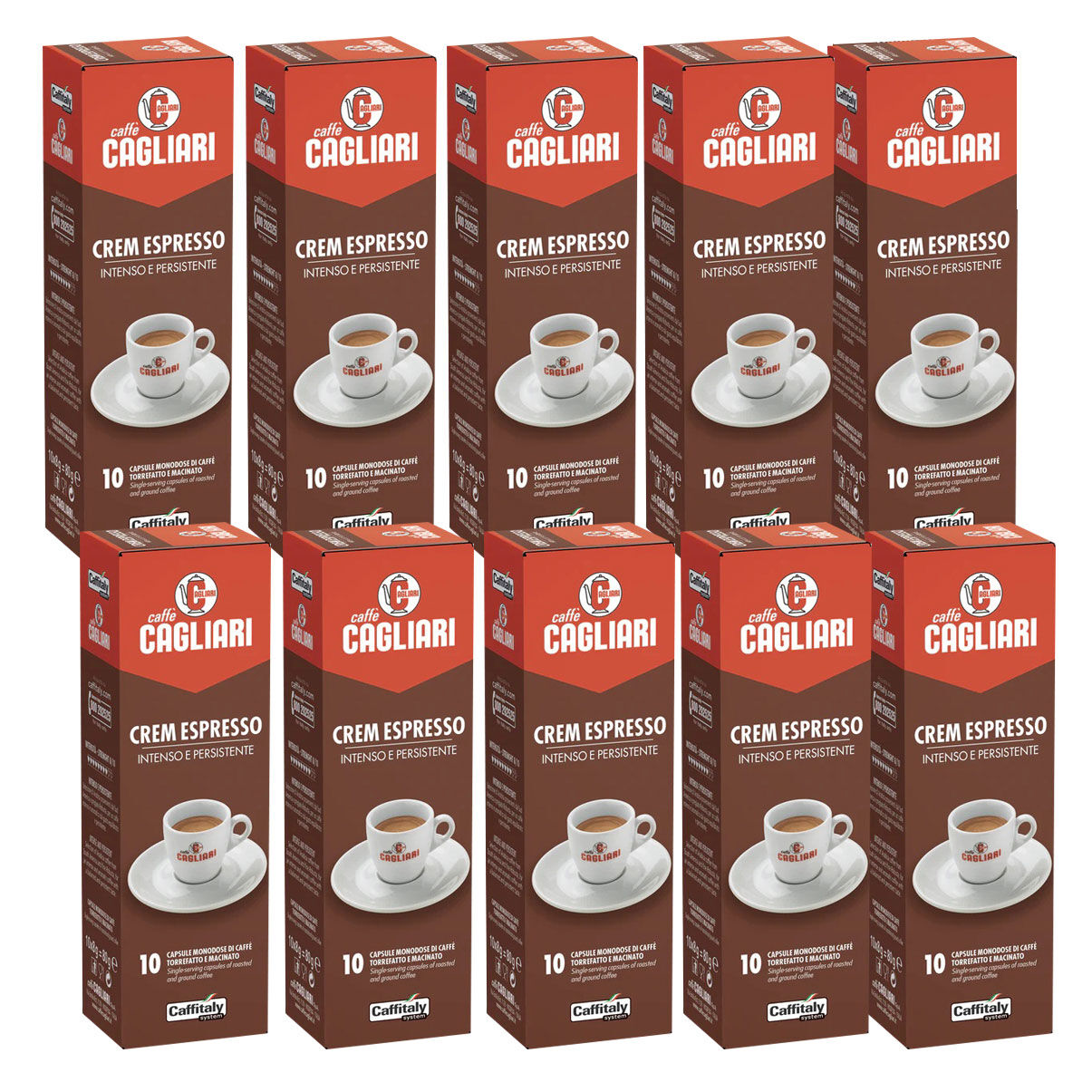 100 Capsule Caffitaly System Caffe' Cremespresso Pieno e Intenso
