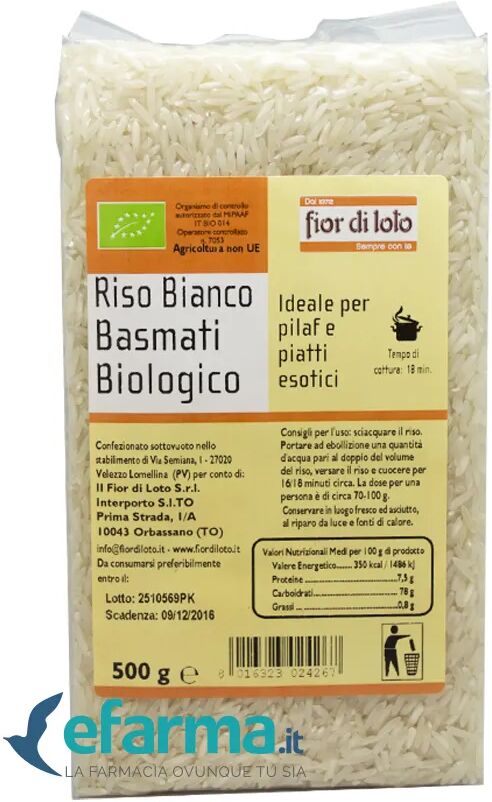 OXXIGENA Fior Di Loto Riso Basmati Bianco Biologico 500 g