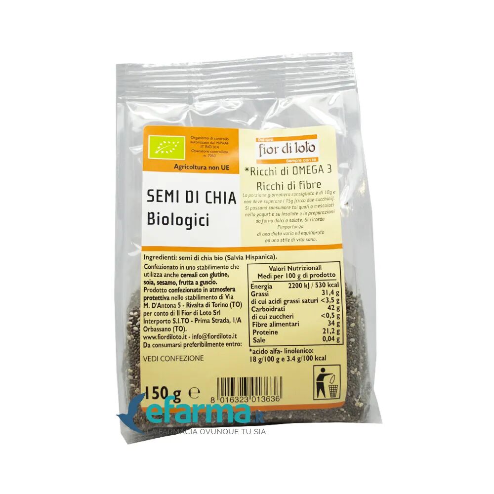 OXXIGENA Fior Di Loto Semi di Chia Biologici 150 g