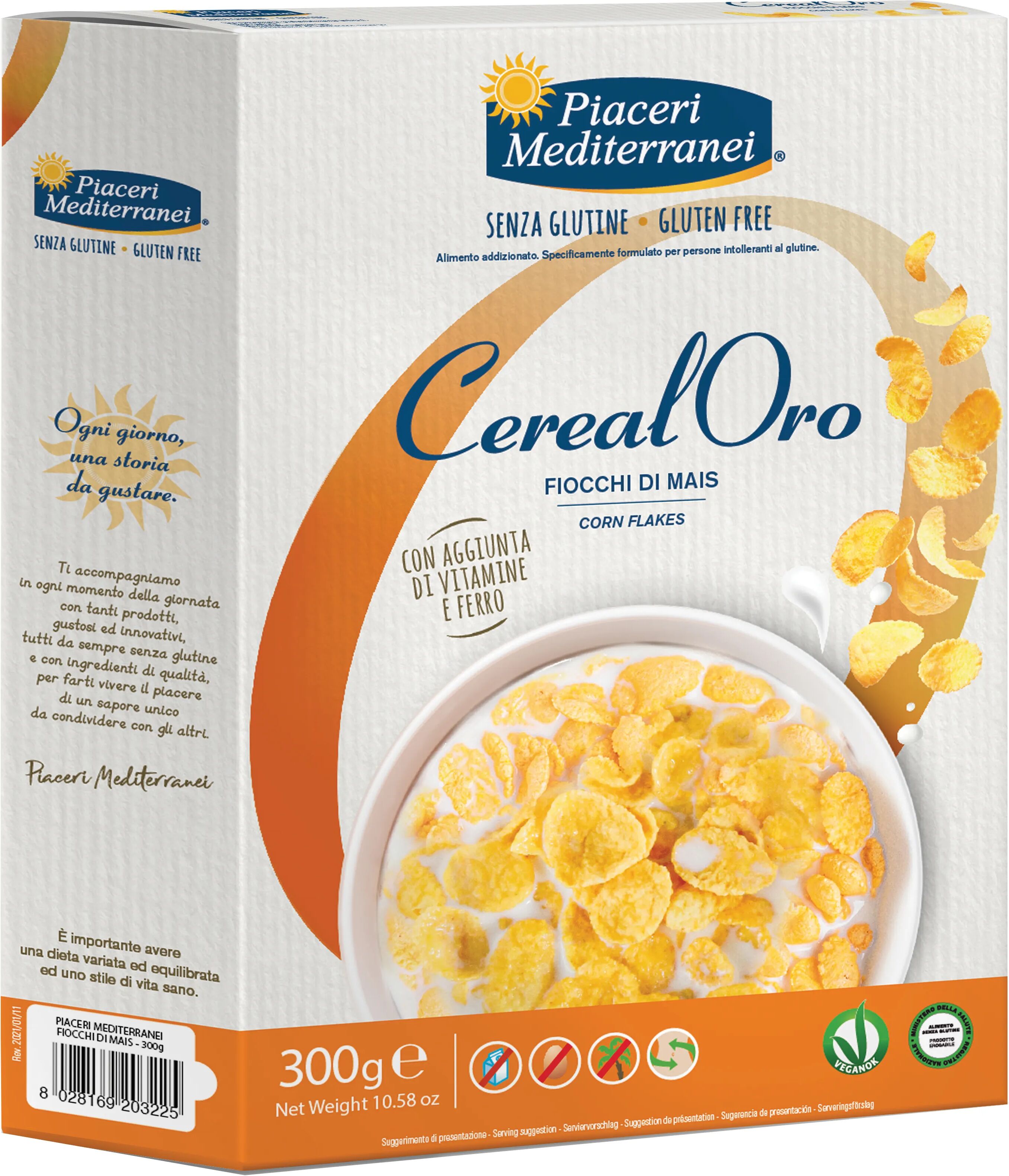 Piaceri Mediterranei CerealOro Fiocchi Di Mais Senza Glutine 300 g