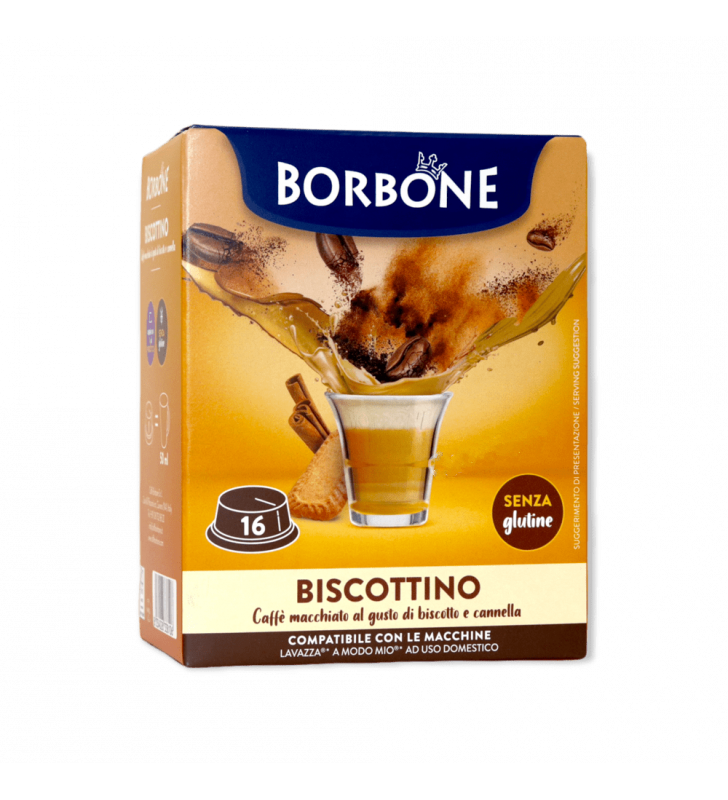 Caffè Borbone Caffè Biscotto E Cannella  Biscottino - 16 Capsule Compatibili A Modo Mio Da 8g