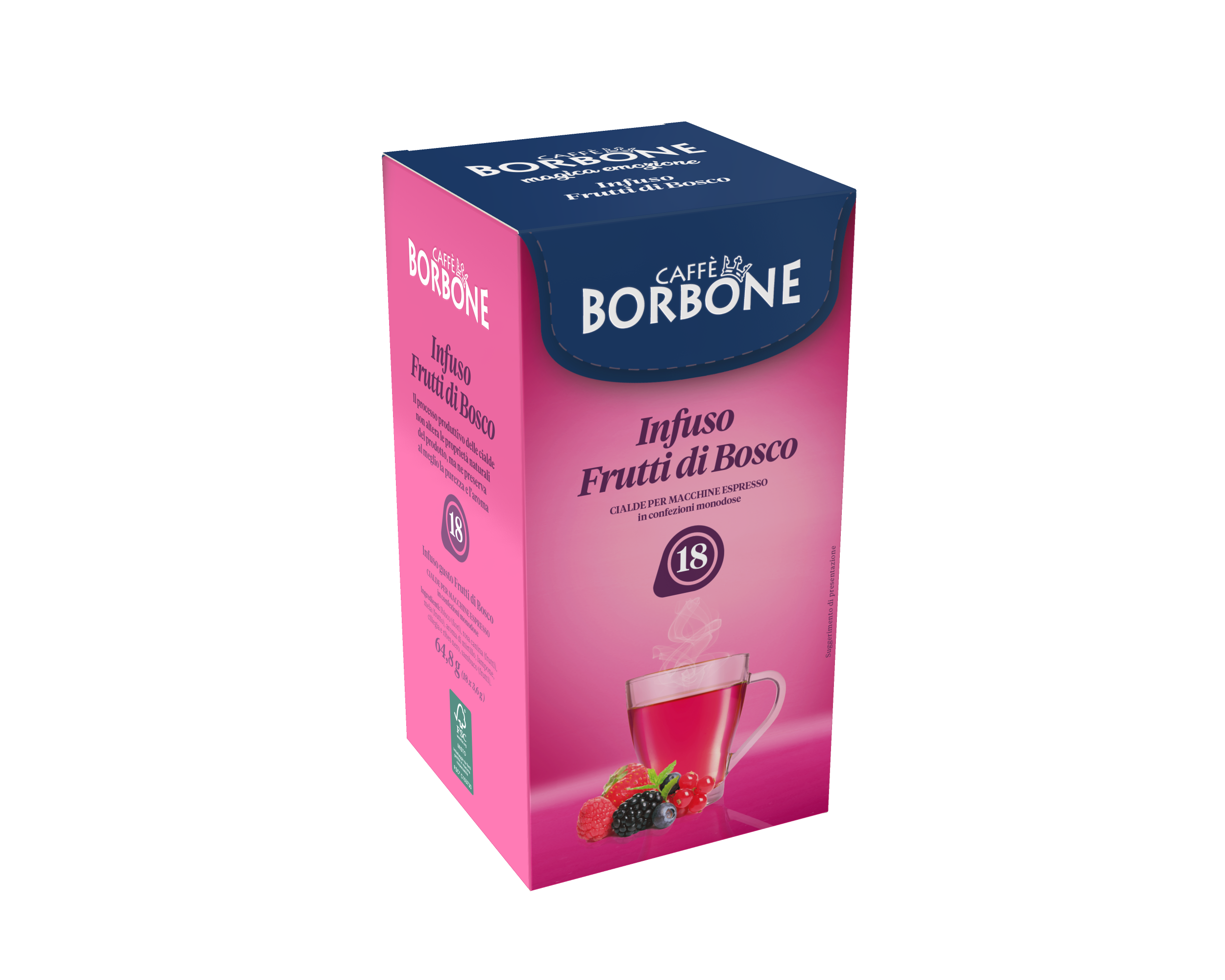 Caffè Borbone Frutti Di Bosco  - Box 18 Cialde Ese44 Da 3.8g