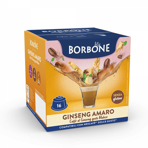 Caffè Borbone Ginseng Amaro Gusto Malese  - 16 Capsule Compatibili Dolce Gusto Da 11g