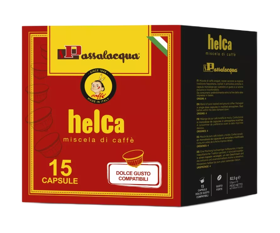 Passalacqua Caffè  Helca - Gusto Forte - Box 15 Capsule Compatibili Dolce Gusto Da 5.5g
