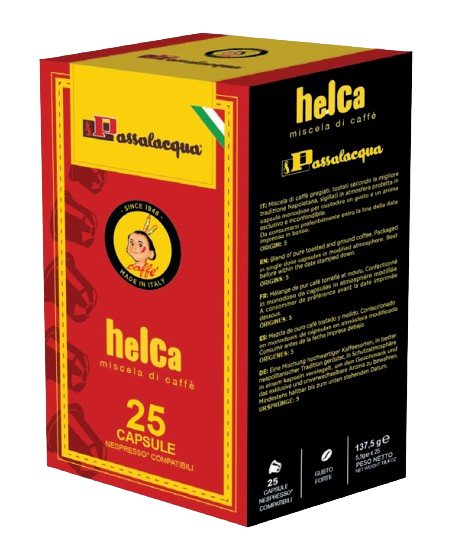 Passalacqua Caffè  Helca - Gusto Forte - Box 25 Capsule Compatibili Nespresso Da 5.5g