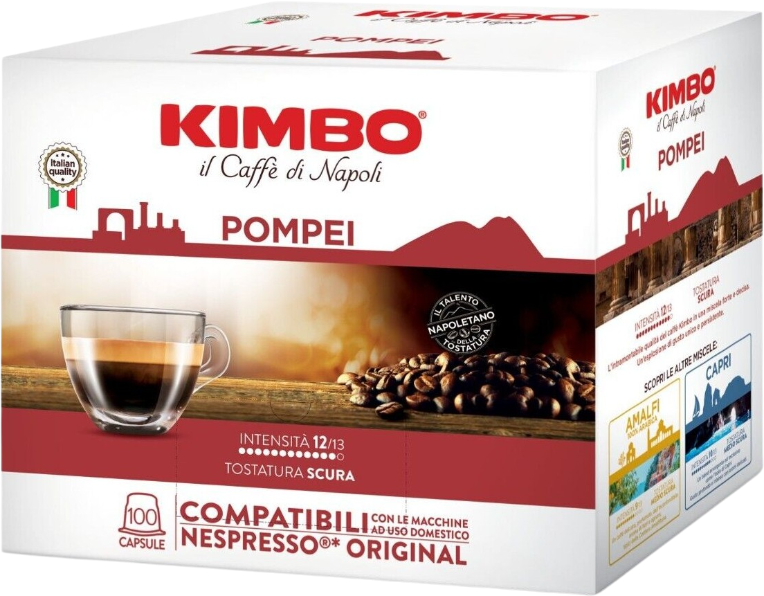 Kimbo Caffè  Pompei - Box 100 Capsule Compatibili Nespresso Da 5.4g