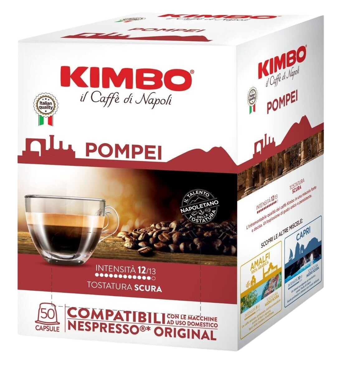 Kimbo Caffè  Pompei - Box 50 Capsule Compatibili Nespresso Da 5.4g