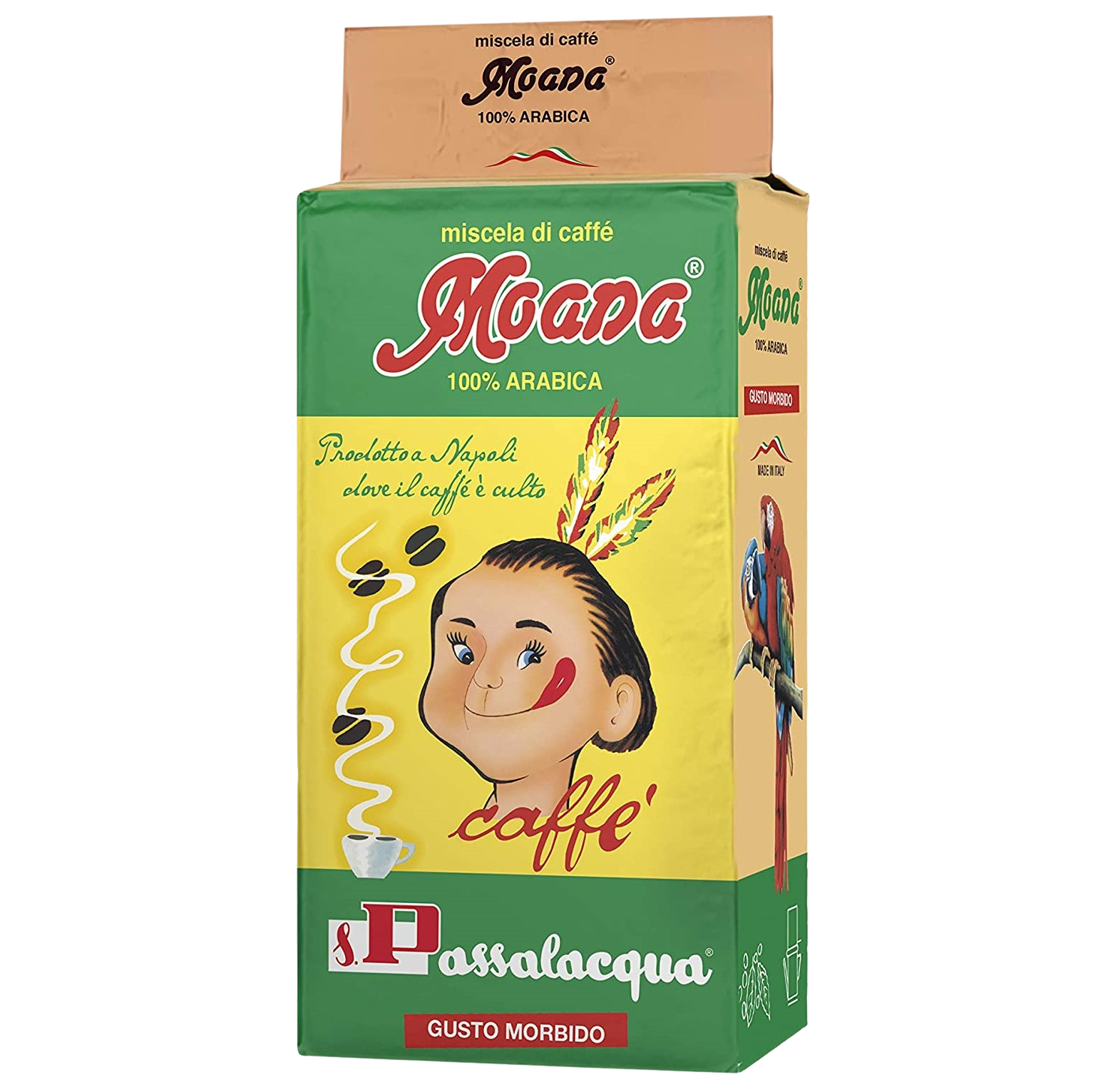 Passalacqua Caffè  Moana - Gusto Morbido - 100% Arabica - Pacchetto 250g Macinato