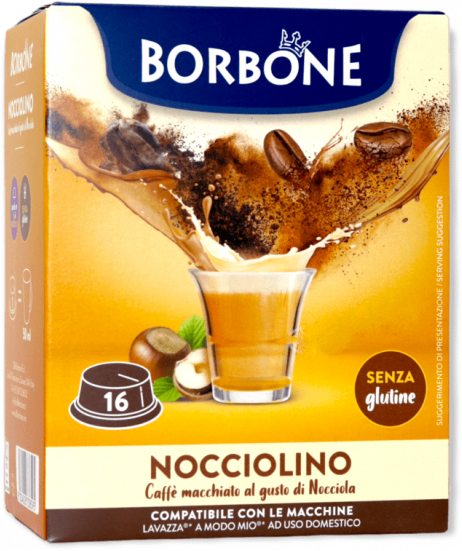 Caffè Borbone Caffè Alla Nocciola  Nocciolino - 16 Capsule Compatibili A Modo Mio Da 8g